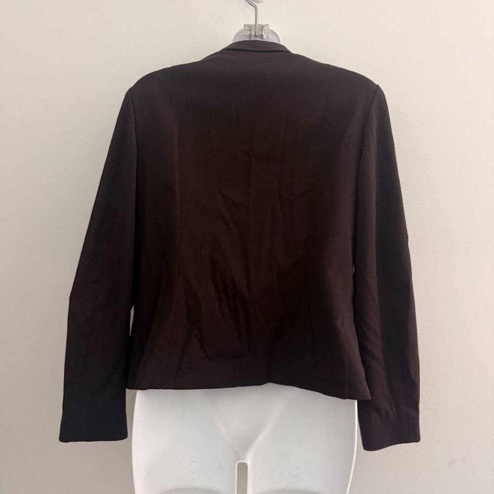 Liz Claiborne Chocolate Brown Zip Jacket Petite 8 - Picture 4 of 10